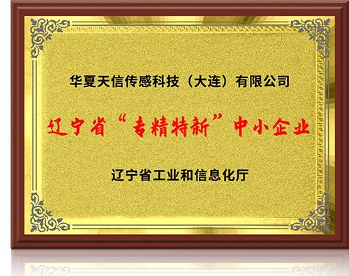辽宁省专精特新中小企业证书